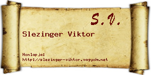 Slezinger Viktor névjegykártya